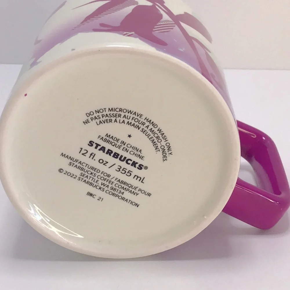 🦄 2022 Starbucks Pink Floral Mug 12oz. - Picture 7 of 9